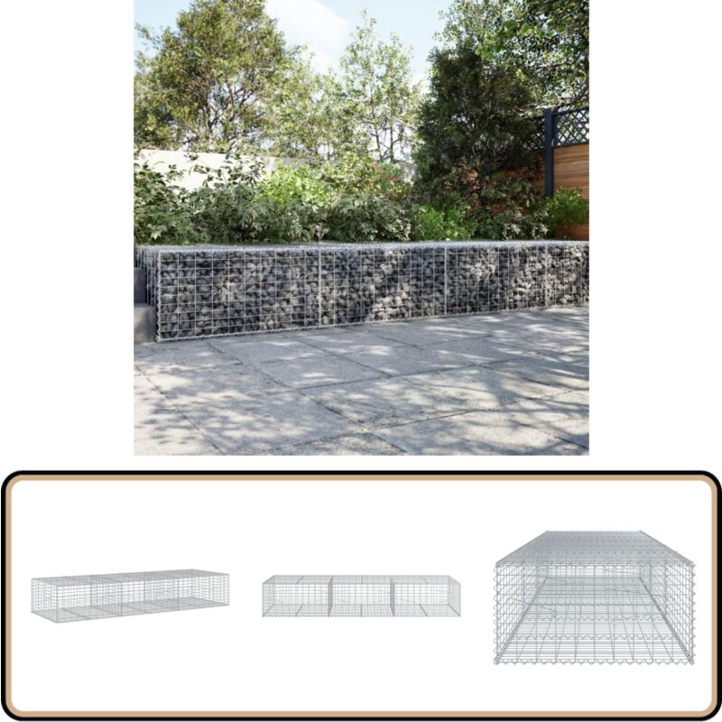 Vidaxl - Panier gabion avec couvercle 300x100x50 cm fer galvanisé