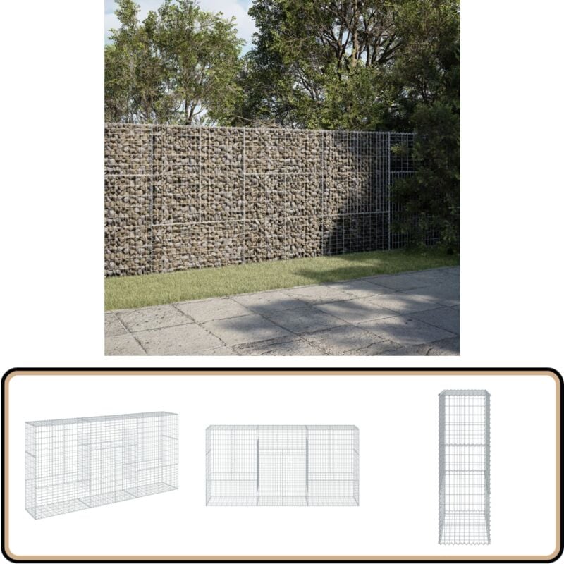 Vidaxl - Panier gabion avec couvercle 300x50x150 cm fer galvanisé
