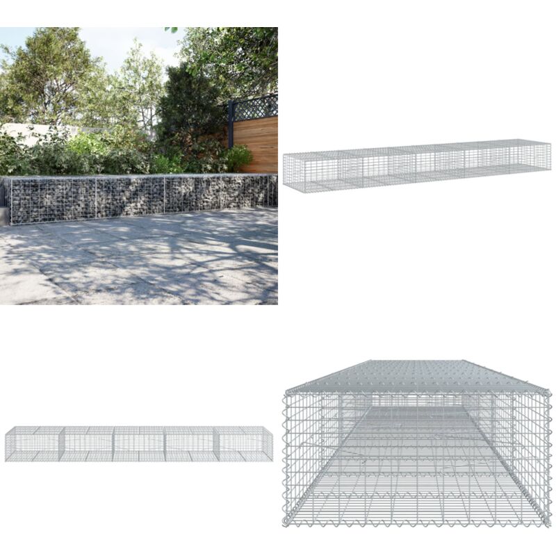 Vidaxl - Panier gabion avec couvercle 500x100x50 cm fer galvanisé