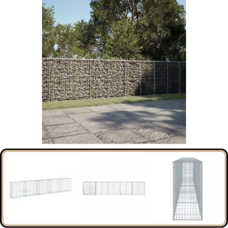 Panier Gabion 400x100x100 Cm - Fer Galvanisé - Pour Mur De Soutènement Et Décoration