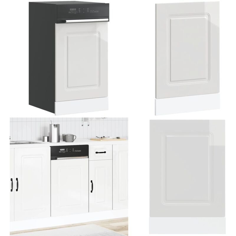 Panneau de lave-vaisselle Kalmar blanc brillant 45x1,5x67 cm - Vidaxl