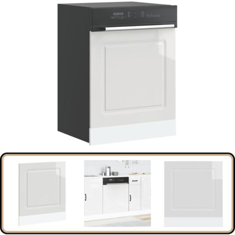 vidaXL Panneau de lave-vaisselle Kalmar blanc brillant 60x1,5x67 cm
