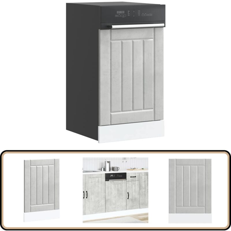 Panneau de lave-vaisselle Lucca gris béton bois d'ingénierie - Vidaxl