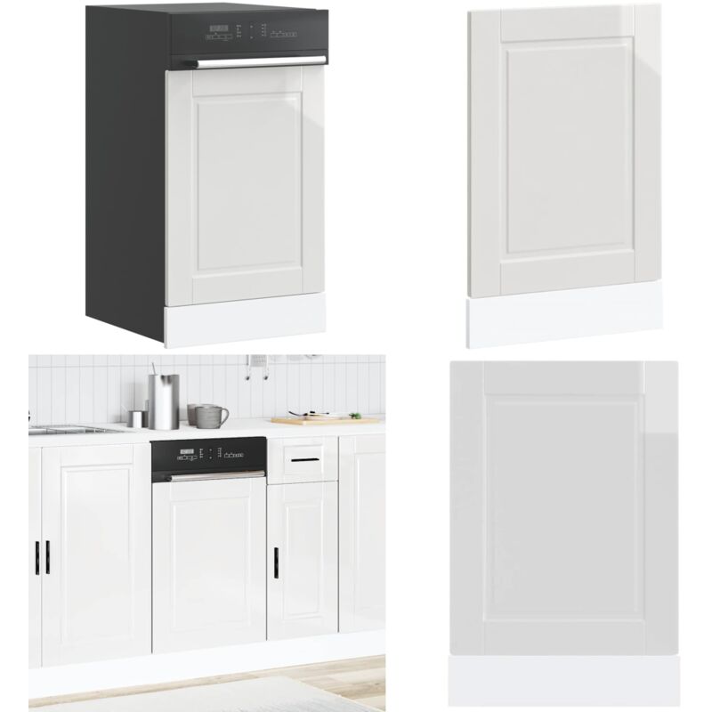 Panneau de lave-vaisselle Porto blanc brillant 45x1,5x67 cm - Vidaxl