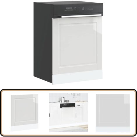 vidaXL Panneau de lave-vaisselle Porto blanc brillant 60x1,5x67 cm