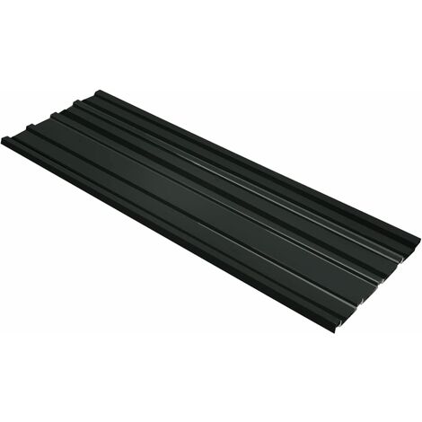 Vidaxl – Panneaux de toiture 12 pcs – Acier galvanisé anthracite – Dimensions 129 x 45 cm – Épaisseur 0,25 mm – Installation facile