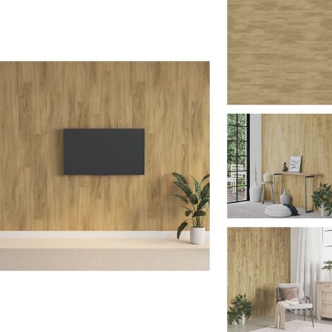 Vidaxl – Panneau décoratif mural aspect bois marron PVC 2,06 m² – Texture réaliste – Pour chambre, salon, bureau – Facile à installer
