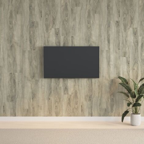 Vidaxl – Panneau décoratif mural PVC aspect bois gris 2,06 m² – Texture réaliste – Dimensions 91,5 x 15 x 0,2 cm – Pour chambre et salon