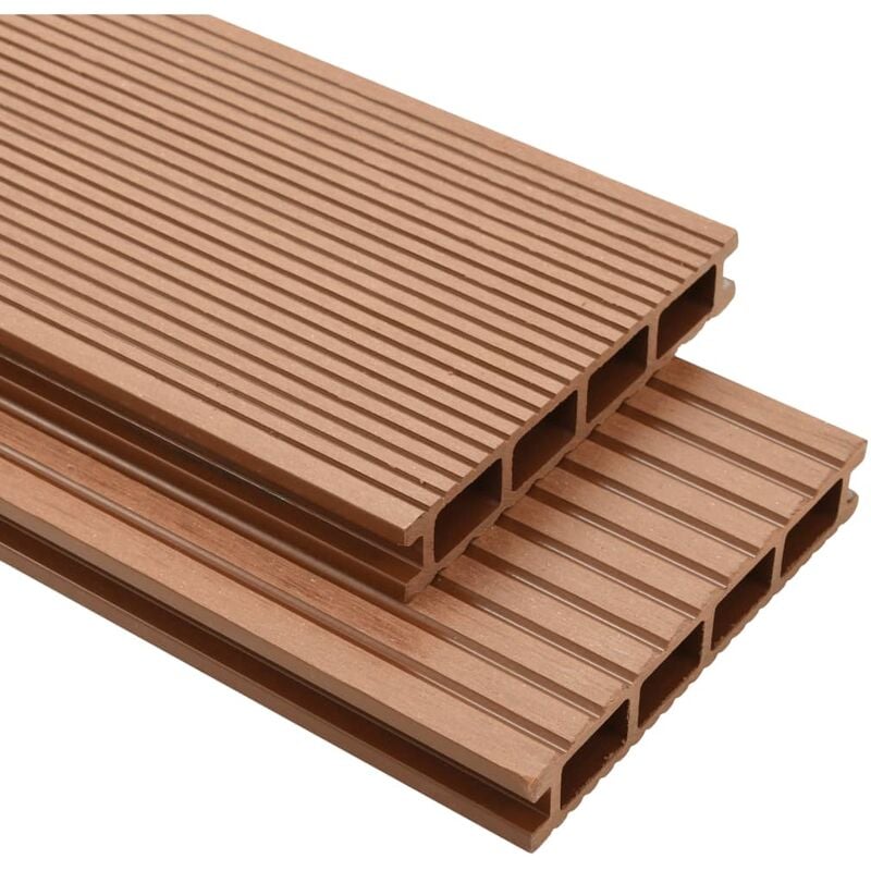 Plancher extérieur en wpc brun avec 2,2 m accessoires différentes tailles disponibles taille : 10 m²
