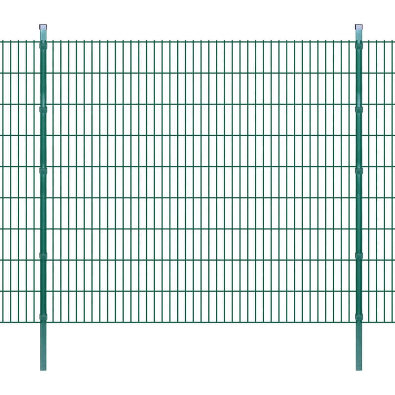 Panneaux et Poteaux de Clôture 2D pour Jardin Vert 2008x1830 mm 10 m