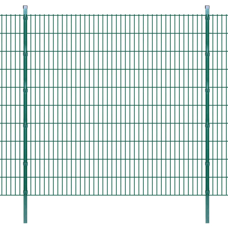 Panneaux et Poteaux de Clôture 2D pour Jardin Vert 2008x2030 mm 10 m