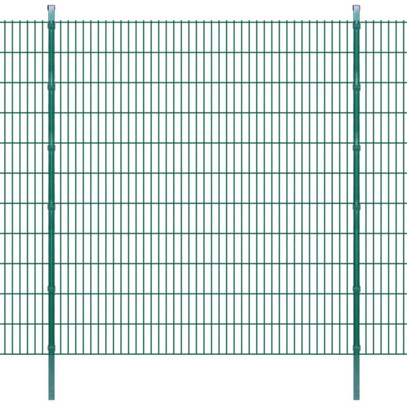 Panneaux et Poteaux de Clôture 2D pour Jardin Vert 2008x2230 mm 10 m
