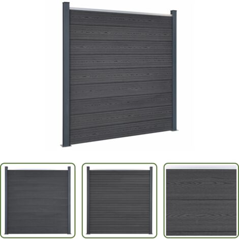 vidaXL Pannelli in WPC -  Set Pannello di Recinzione Grigio 180x186 cm in WPC