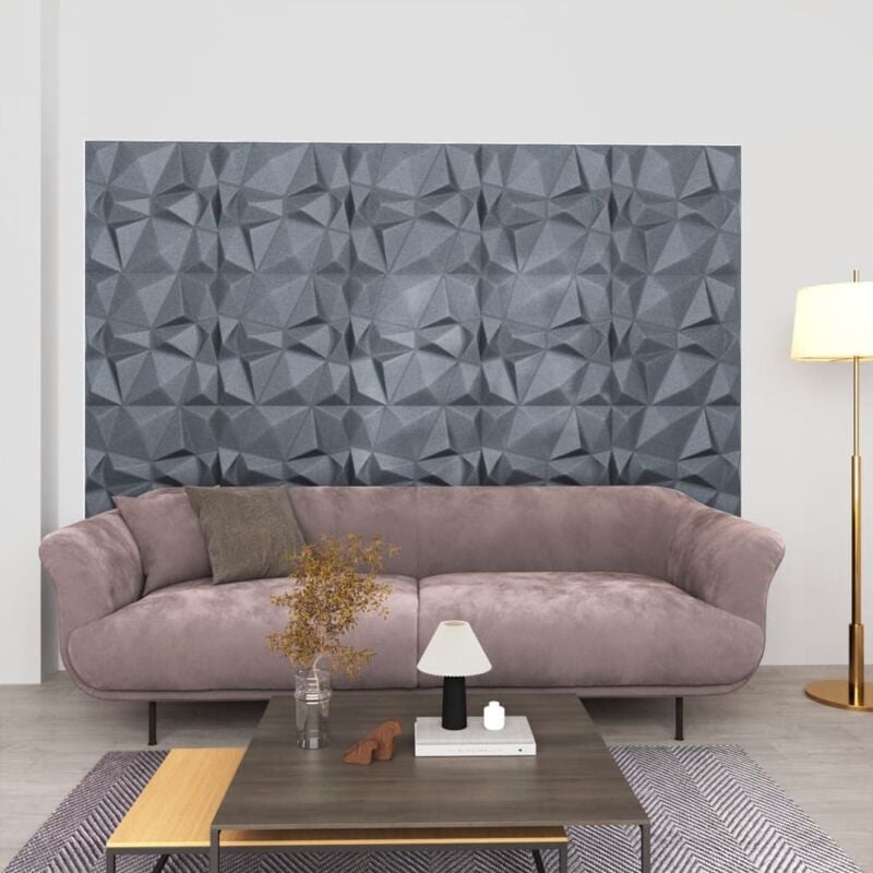 Vidaxl - 48 pz Pannelli Murali, Pannelli a Parete 3D 50x50 cm Grigi a Diamante 12 m²