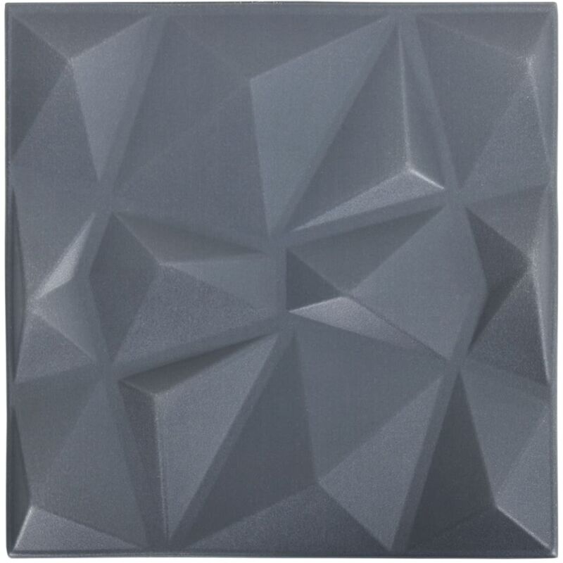 Pannelli Murali 3D 12 pz 50x50 cm Grigi a Diamante 3 m² Vidaxl Grigio