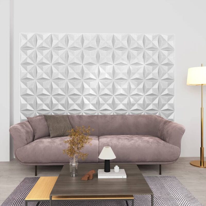 Pannelli Murali 3D 24 pz 50x50 cm Bianchi Origami 6 m² Vidaxl Bianco