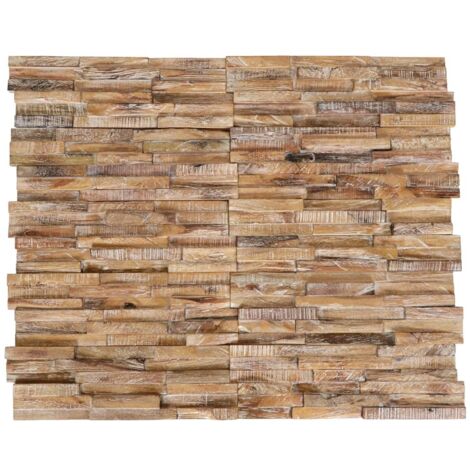 vidaXL Pannelli Parete in Legno Teak - Marrone - 1,01 mq