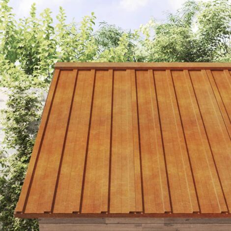 vidaXL Pannelli per Tetti 12 pz Ruggine 60x44 cm in Acciaio Corten
