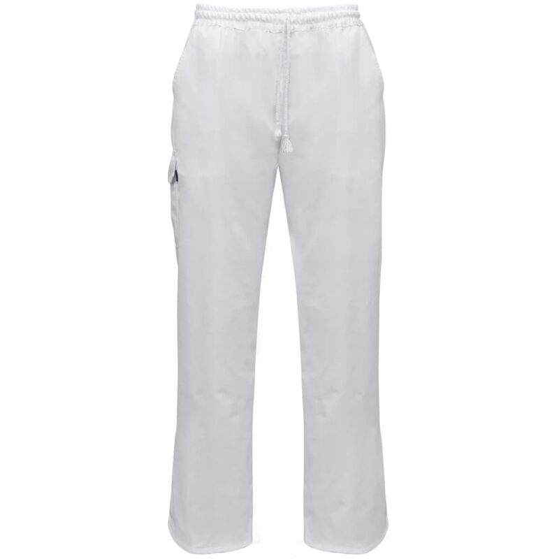 

Pantalones de chef banda elástica y cordón talla M blanco 2 uds - Blanco - Vidaxl