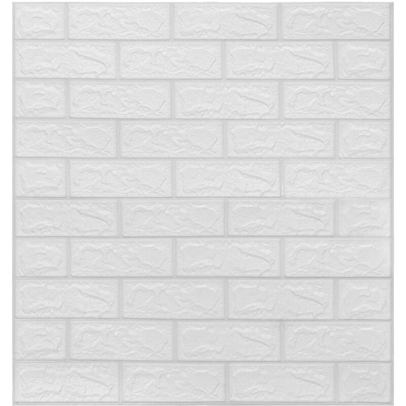 

Papel pintado autoadhesivo ladrillos 3D 10 unidades blanco - Blanco - Vidaxl