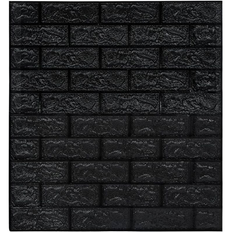 

vidaXL Papel pintado autoadhesivo ladrillos 3D 40 unidades negro - Negro