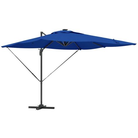 vidaXL Parasol bleu azur 286 x 285 x 270 cm Aluminium