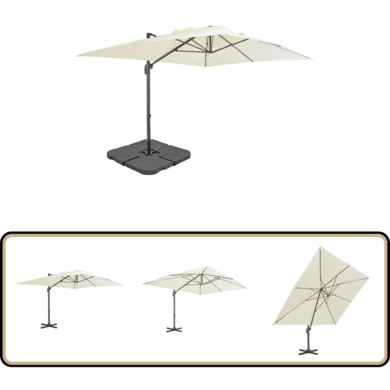 Vidaxl - Parasol de jardin avec base portable sable