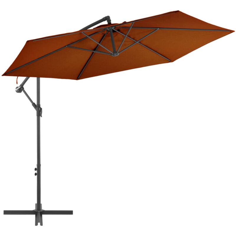 Parasol déporté avec mât en aluminium Terre cuite 300 cm