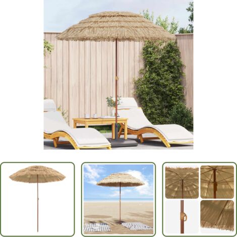 vidaXL Parasol tropical -  Parasol de plage Naturel 255 x 255 x 255 cm Polyester et Acier