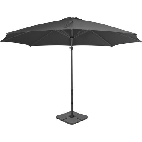 vidaXL Parasole da Giardino con Base Portatile Antracite