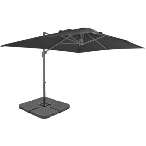 vidaXL Parasole da Giardino con Base Portatile Antracite