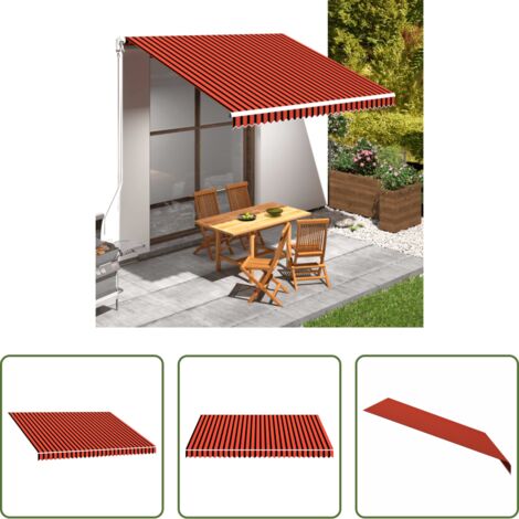 vidaXL Parasole da giardino -  Tenda da Sole in Tela Arancione e Marrone 400x300 cm