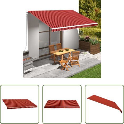 vidaXL Parasole da giardino -  Tenda da Sole in Tela Arancione e Marrone 500x300 cm
