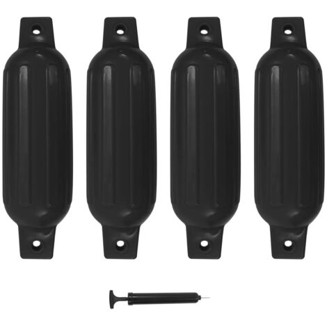 vidaXL Paraurti per Gommone 4 pz Neri 41x11,5 cm in PVC