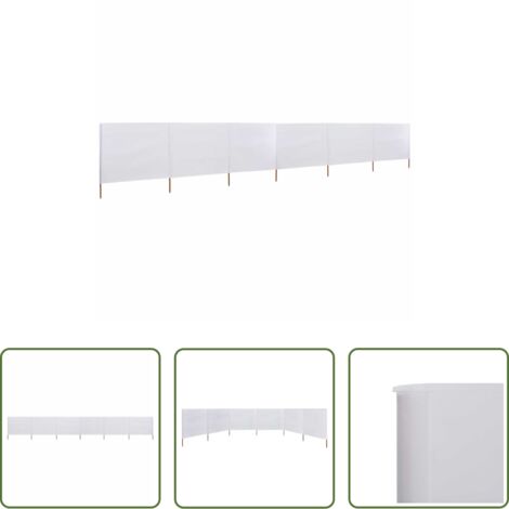 vidaXL Paravent bois -  Paravent 6 panneaux Tissu 800 x 80 cm Blanc