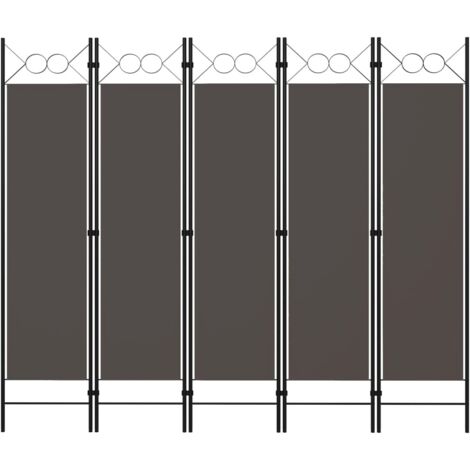 vidaXL Paravento a 5 Pannelli Antracite 200x180 cm