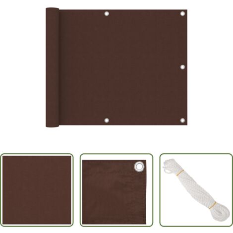 vidaXL Paravento da balcone marrone -  Paravento da Balcone Marrone 75x400 cm in Tessuto Oxford