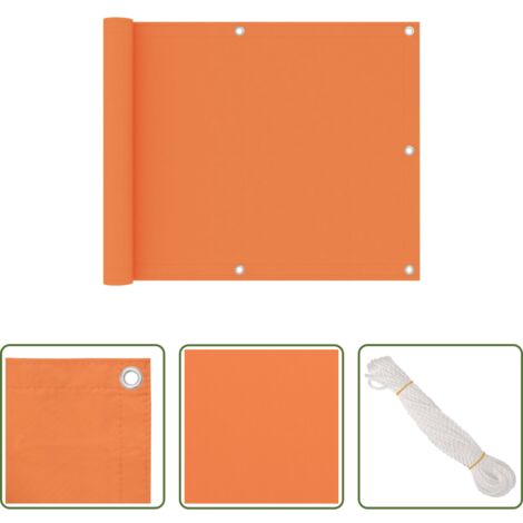 vidaXL Paravento da terrazzo -  Paravento Balcone Arancione 75x500 cm in Tessuto Oxford