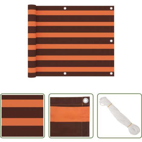 vidaXL Paravento da terrazzo -  Paravento Balcone Arancione e Marrone 75x600 cm Tessuto Oxford