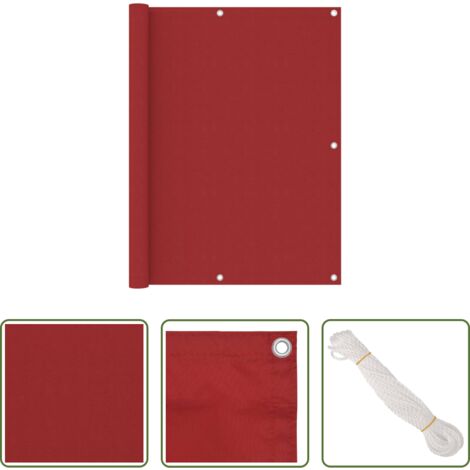 vidaXL Paravento da terrazzo -  Paravento Balcone Rosso 120x400 cm in Tessuto Oxford