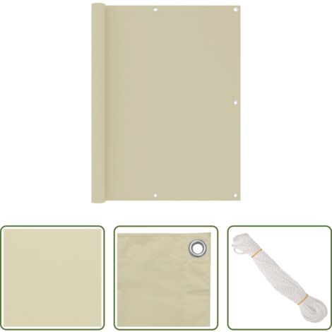 vidaXL Paravento da terrazzo -  Paravento da Balcone Crema 120x600 cm Tessuto Oxford