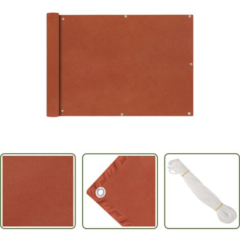 vidaXL Paravento da terrazzo -  Paravento da Balcone in Tessuto Oxford 75x600 cm Terracotta