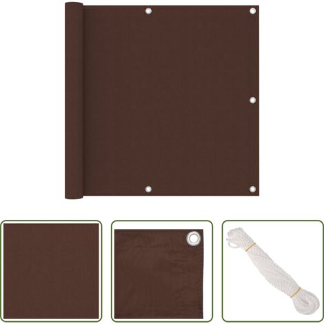 vidaXL Paravento da terrazzo -  Paravento da Balcone Marrone 90x300 cm in Tessuto Oxford
