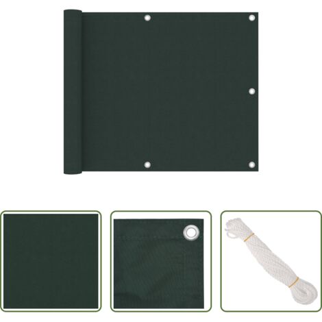 vidaXL Paravento da terrazzo -  Paravento da Balcone Verde Scuro 75x400 cm Tessuto Oxford