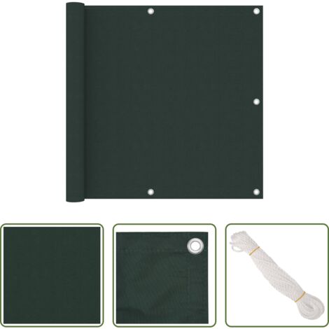 vidaXL Paravento da terrazzo -  Paravento da Balcone Verde Scuro 90x600 cm Tessuto Oxford