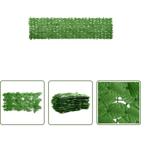 vidaXL Paravento esterno -  Paravento da Balcone con Foglie Verdi 300x75 cm