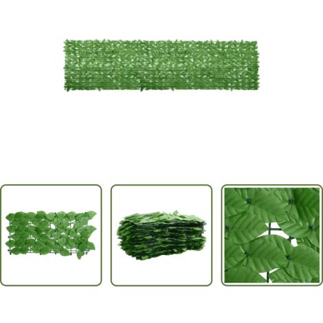 vidaXL Paravento esterno -  Paravento da Balcone con Foglie Verdi 400x100 cm