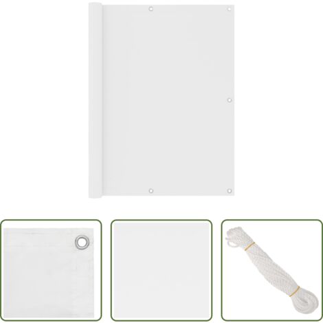 vidaXL Paravento impermeabile -  Paravento Balcone Bianco 120x500 cm in Tessuto Oxford
