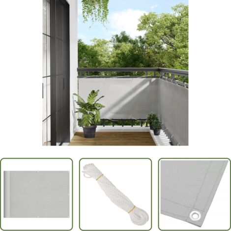 vidaXL Paravento impermeabile -  Paravento Balcone Grigio chiaro 75x300cm 100% Poliestere Oxford