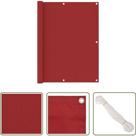 vidaXL Paravento impermeabile -  Paravento Balcone Rosso 120x500 cm in Tessuto Oxford